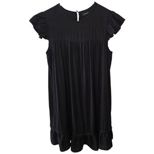 Who What Wear| Black Ruffle Sleeve Mini Babydoll Dress​​​​